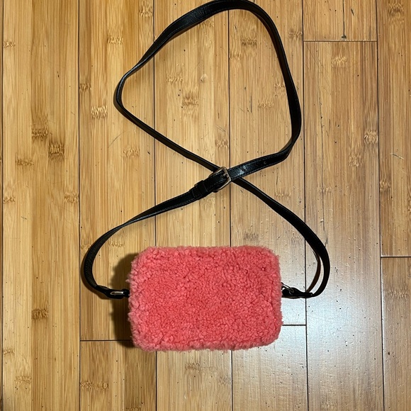 ❤️Sandro Hot Pink Shearling Aida Crossbody Bag OS - Picture 3 of 11